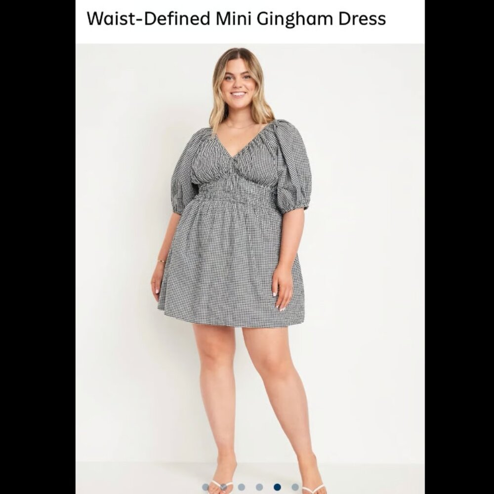 Old Navy Black and White Gingham Mini Dress